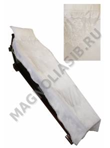 Постель траурная из белого бархата с кружевом (3 предмета) 210*75см