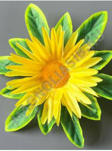 Ромашка игольчатая на листе 2сл 18см (син сир желт роз)