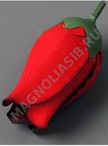 Бутон розы бархат 2сл 9см (крас красн-чёр )/К