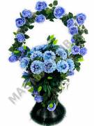 Корзина с лозой и георгинами выс.100/105см ш.55см