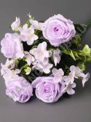 Букет роз с гортензией 9гр 43см (мол борд роз перс светло-сир пепел-сир)