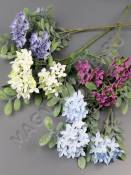 Ветка соцветий гиацинта 40см мягкая резина (бел гол фиол св-сирен)