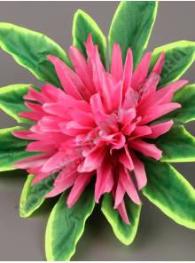 Хризантема 10см атлас на листе 4сл 17см(желт сир роз)